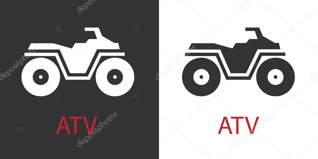 Quad atv icon isolated vector sign symbol