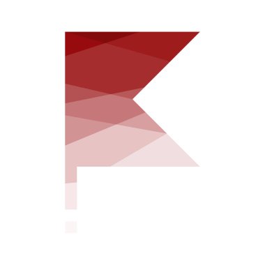 Düşük Poli üçgen Monaco bayrağı çokgen renk efekti. İzole vektör