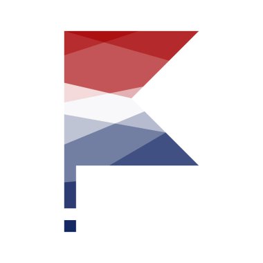 Arka plan, modern stil vektör çizim düşük Poli Hollanda bayrağı çokgenler doku