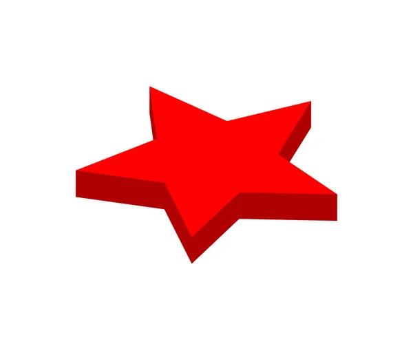 白い背景のベクトル上から赤の星等角投影ビュー — ストックベクタ