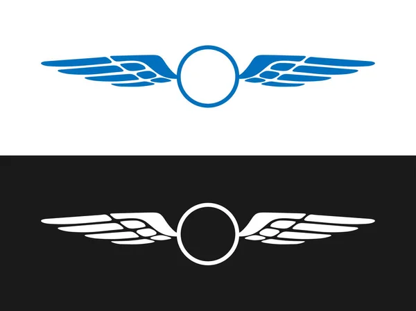 Křídla. Vektorové ilustrace na bílém pozadí. Černá a bílá — Stockový vektor