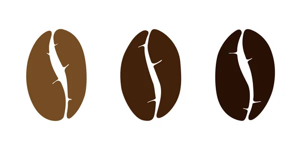 Grain de café brun isolé sur fond blanc — Image vectorielle
