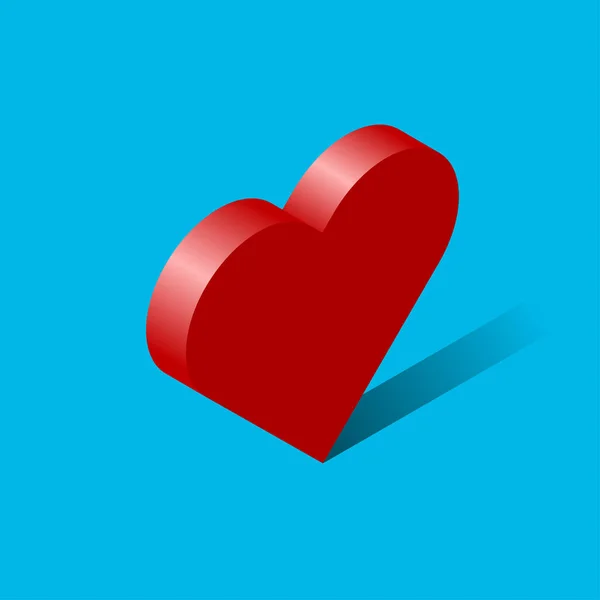 Immagine isometrica 3D segno del cuore — Vettoriale Stock