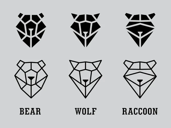 Gri arka plan üzerinde vahşi hayvanların Ağızlıklar