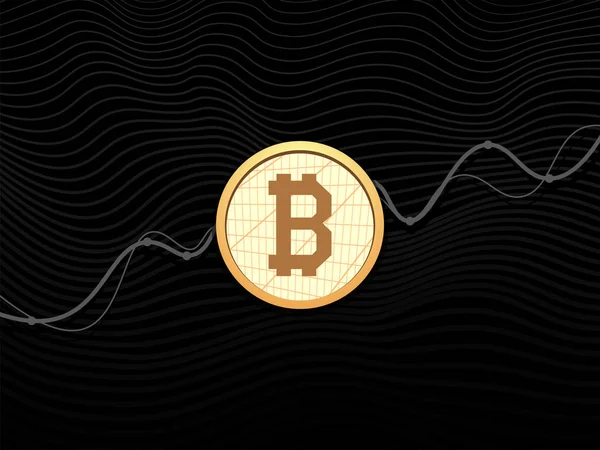 Bitcoin graphics ondertekenen. Elektronisch geld. Financieel symbool — Stockvector