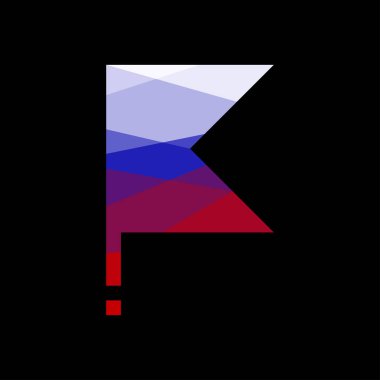 Rus bayrağı bayrak direğine poligonal tarzı. izole