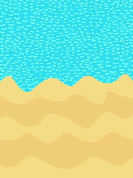 Fond est la mer et la plage de sable. affiche d'été — Image vectorielle