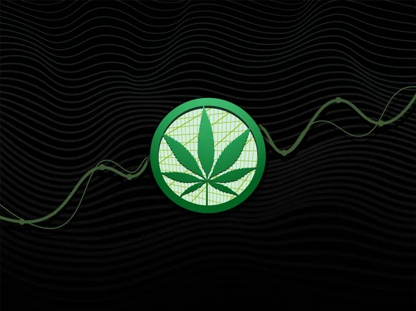 Folha de cannabis em meio ao cronograma de cultivo — Vetor de Stock