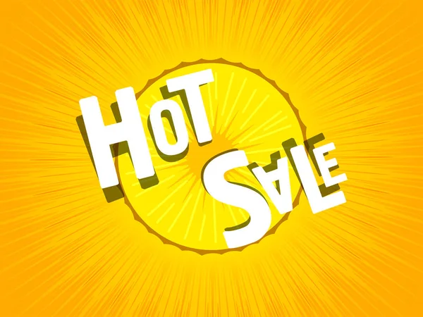 Hot prodej. plakát pro obchody. pozadí ananas nebo slunce — Stockový vektor