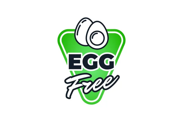 Яйце безкоштовна зелена етикетка для дієтичного контролю ікони. Вегетаріанський інгредієнт органічні здорові харчові значки. Vector natural eco product illustration — стоковий вектор