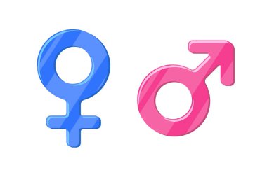 Heterosexual gender symbol mars and venus icons. Male and female vector sign. Isolated sex pictogram illustration