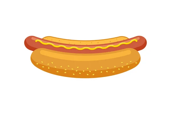 Hotdog Fast Food Desenhos Animados Salsicha Cachorro Quente Pão Com —  Vetores de Stock