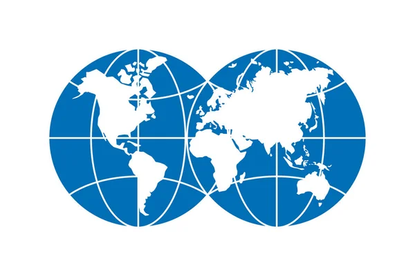Mundo Planeta Simple Icono Azul Globo Tierra Hemisferio Combinación Vector — Vector de stock