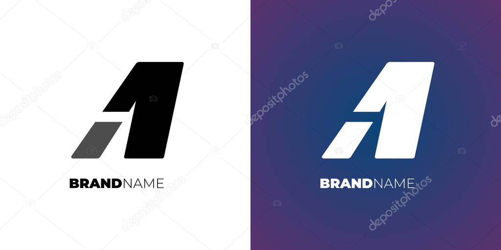 Letter A1 or 1A simple logo design concept. Corporate identity template sign vector illustration