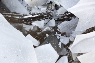 Kırık buz. Soyut doğal kış arkaplanı