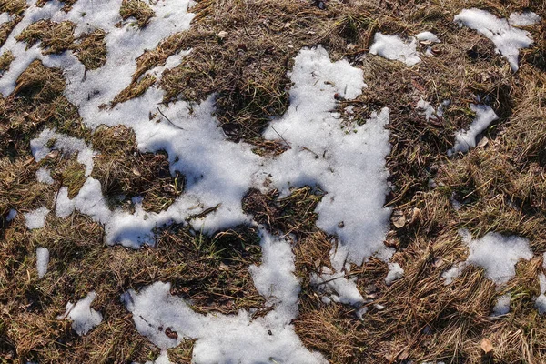 Der Schnee Ist Fast Verschwunden Durch Das Tauwetter Des Schnees — Stockfoto