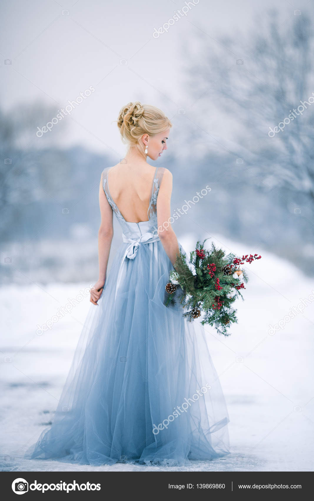 Bride Among Snowy Landscape Stock Photo Image By C Stasia04 139869860