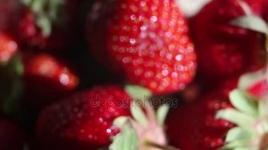 Çilek beyaz arka planda, yakın çekim. Taze çilek yakın çekim.