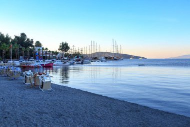 Bodrum plaj ve liman sabah