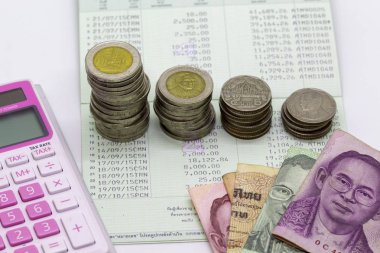 Beyaz bir arka plan üzerinde Tayland Finans