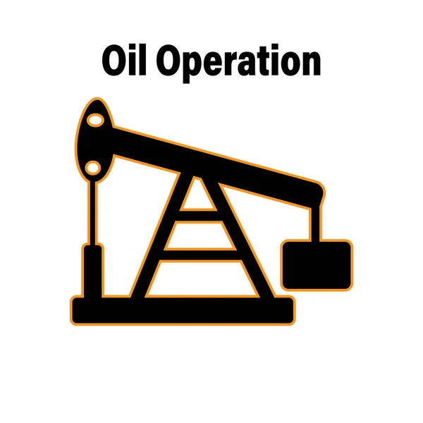 Ícone de equipamento de óleo vetorial no fundo — Vetor de Stock