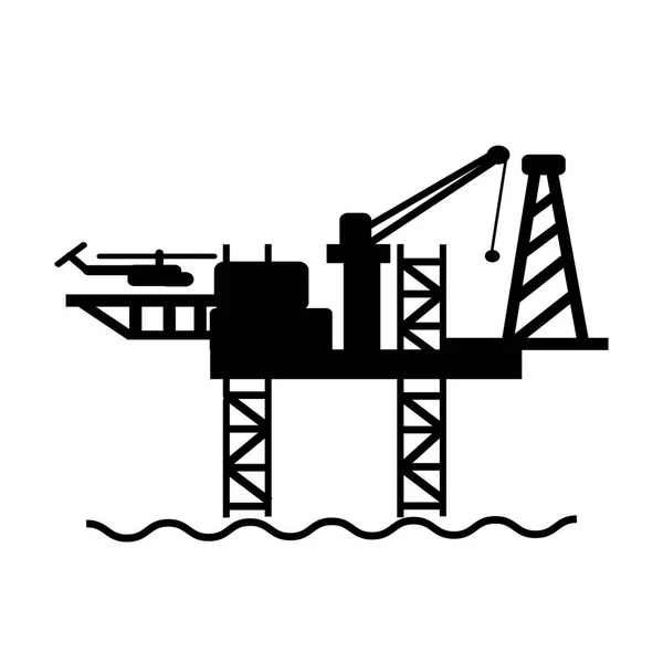 Vector offshore olie & gas boren tuig pictogram op achtergrond — Stockvector