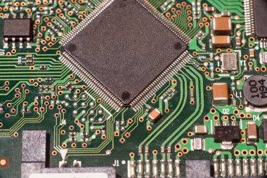 Elektronik devre panosunu mikroçip yakın çekim
