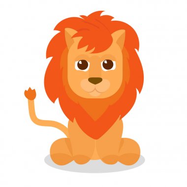 düz çizgi film aslan