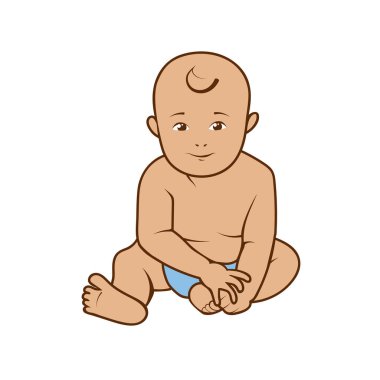 Boyalı bebek oturma