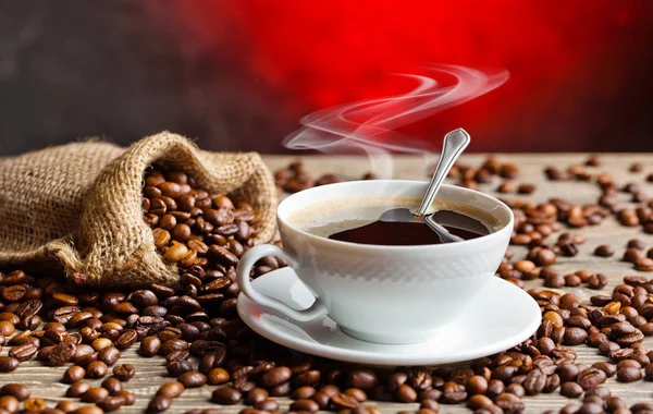 Black coffee on the old background Stock Picture