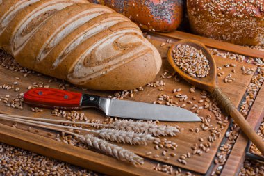 Eski arka plan buğday ekmek