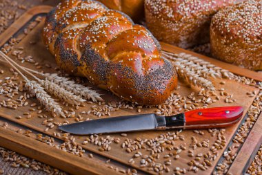 Eski arka plan buğday ekmek