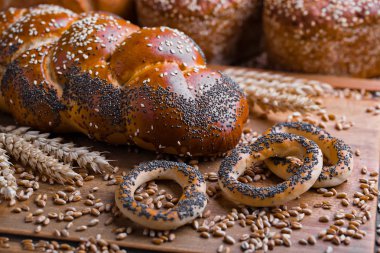 Eski arka plan buğday ekmek