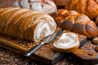 Eski arka plan buğday ekmek