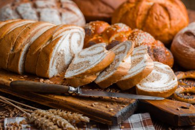 Eski arka plan buğday ekmek