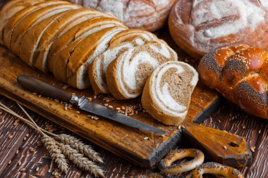 Eski arka plan buğday ekmek