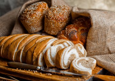 Eski arka plan buğday ekmek