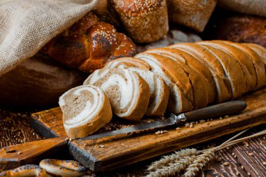 Eski arka plan buğday ekmek