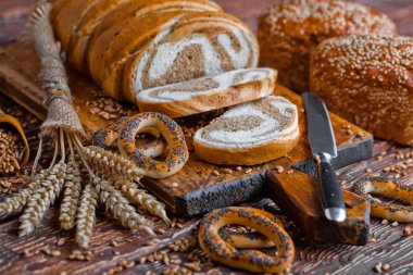 Eski arka plan buğday ekmek