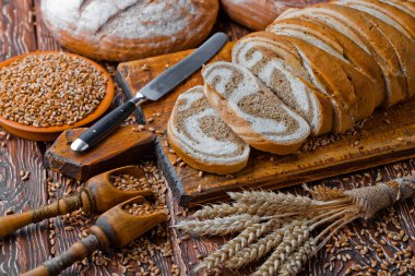 Eski arka plan buğday ekmek