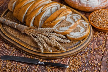 Eski arka plan buğday ekmek