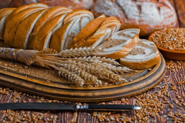 Eski arka plan buğday ekmek