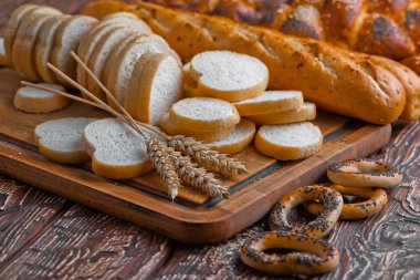 Eski arka plan buğday ekmek