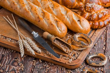 Eski arka plan buğday ekmek