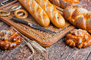 Eski arka plan buğday ekmek