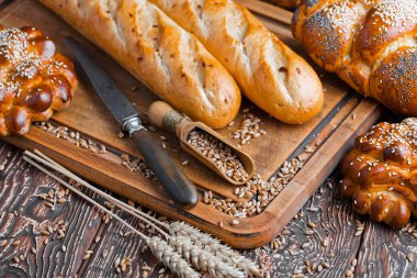 Eski arka plan buğday ekmek