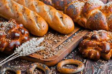 Eski arka plan buğday ekmek