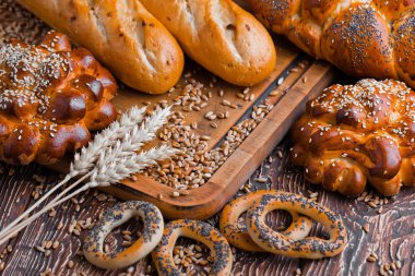 Eski arka plan buğday ekmek