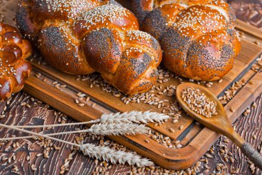 Eski arka plan buğday ekmek