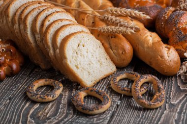 Eski arka plan buğday ekmek